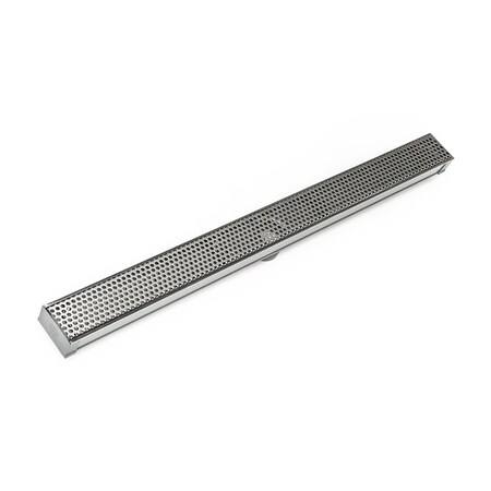 Infinity Drain 48"S-PVC Series Cmplt Kit W/2.5"Perf Cir Pattern Grate-Satin Stainless S_DG_6548_SS